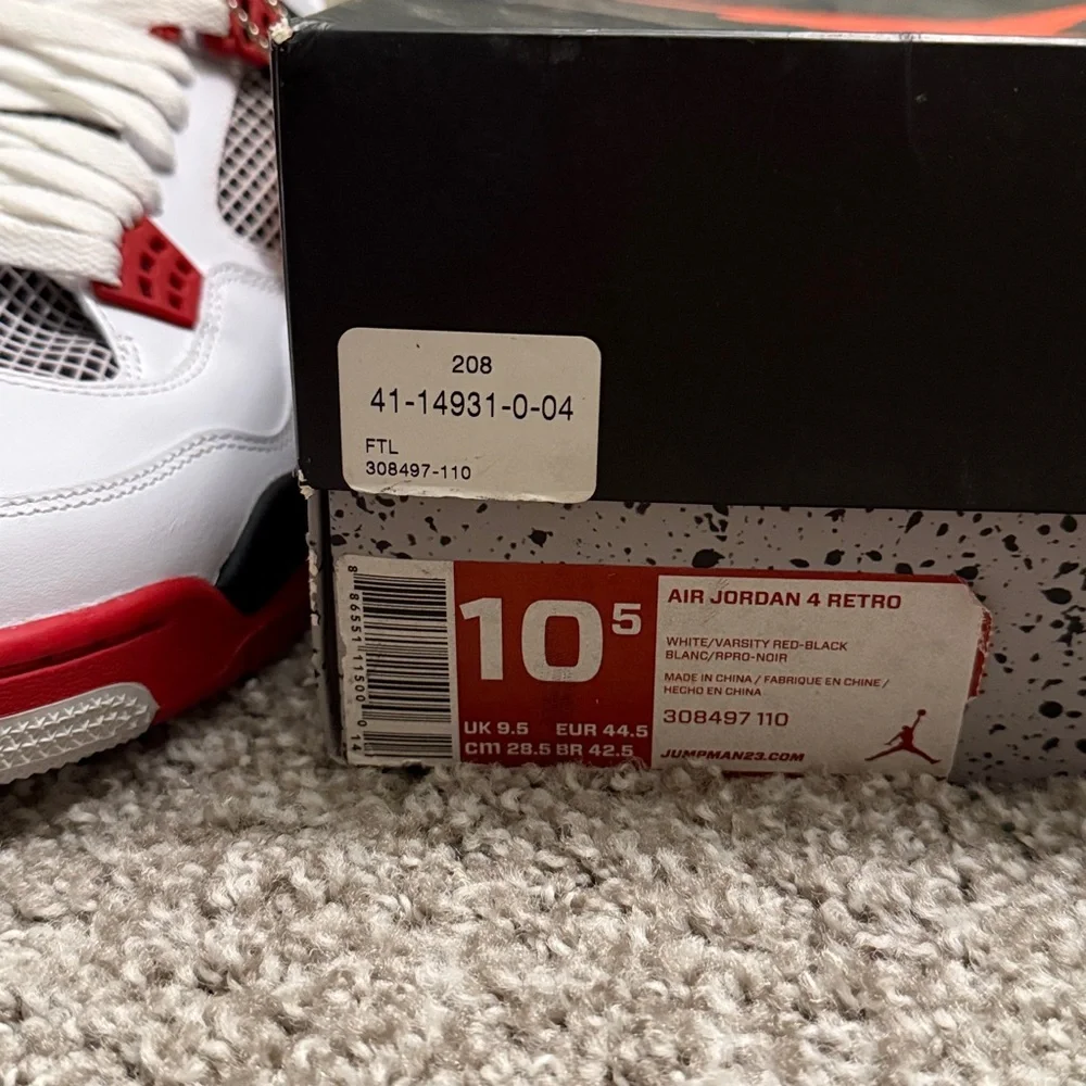 Nike Air Jordan 4 Retro OG Fire Red 2012 - Picture 15 of 16